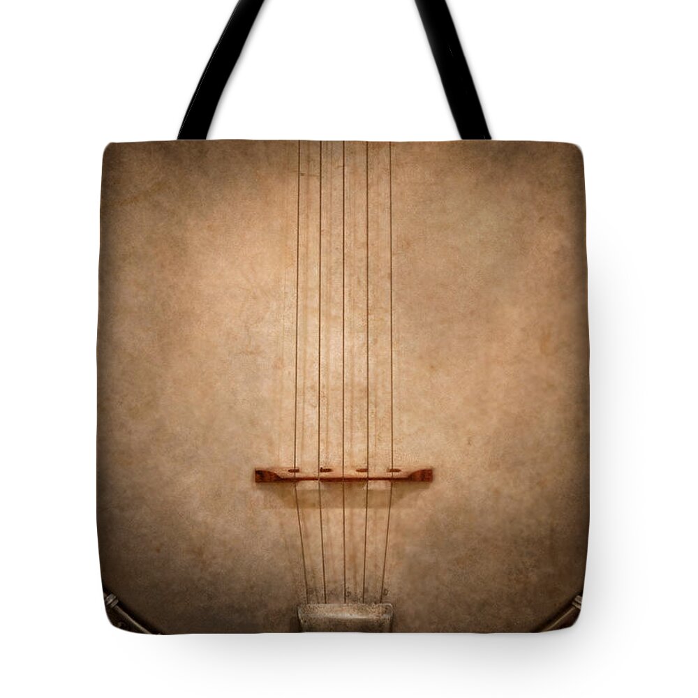 Banjo Tote Bag featuring the photograph Instrument - String - I love banjo's by Mike Savad