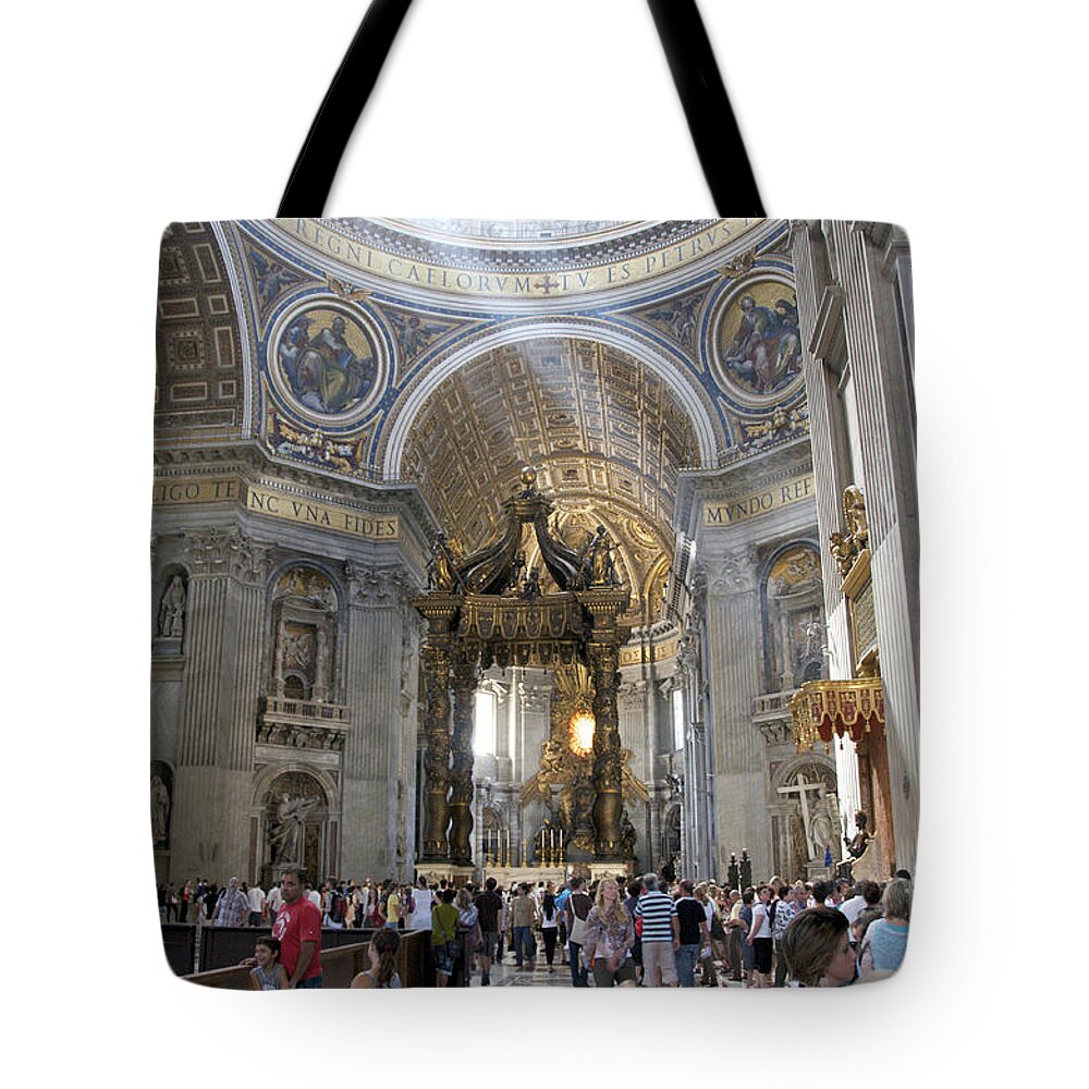 Worth Tote Bag featuring the photograph Interior of St Peter's Dome. Vatican City. Rome. Lazio. Italy. Europe by Bernard Jaubert