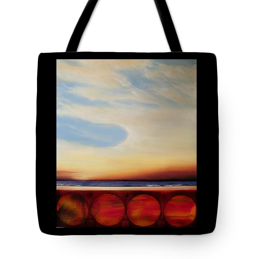 Surrealism Tote Bag featuring the painting Internal Fires by Albert Puskaric