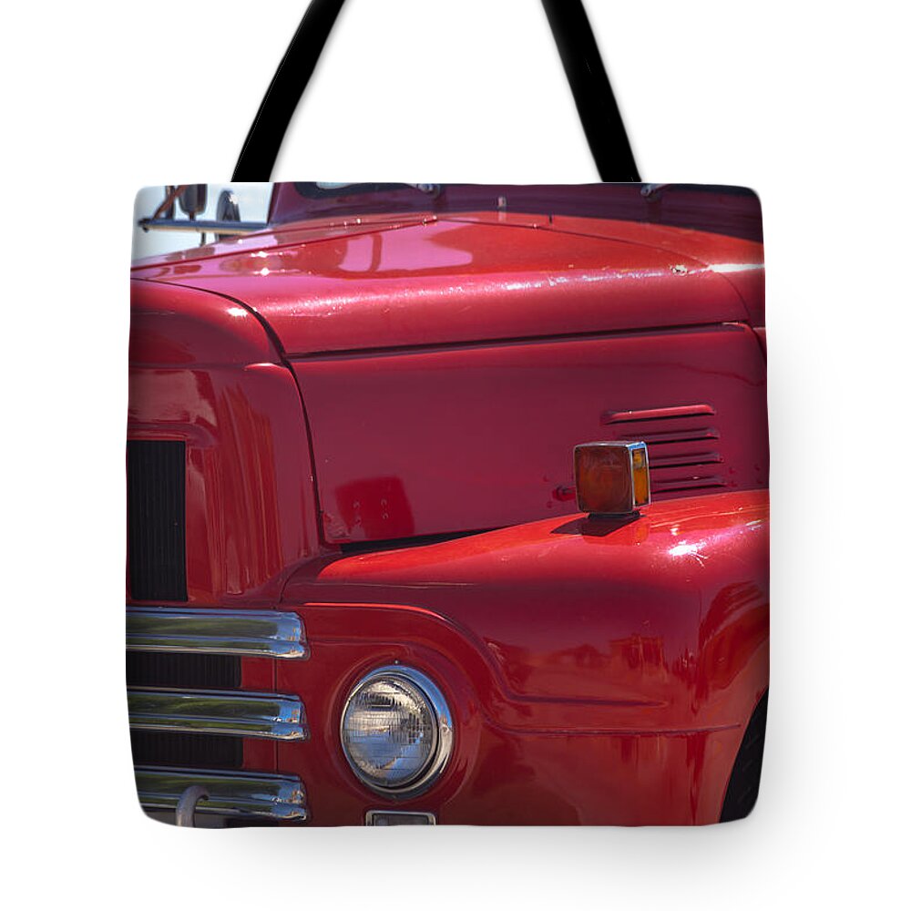 1950s Tote Bag featuring the photograph International Harvester R-185 Firetruck by Ed Gleichman