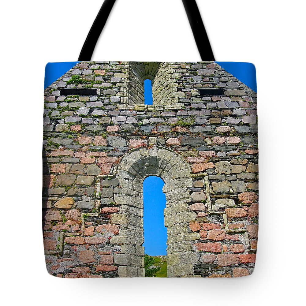 Iona Tote Bag featuring the photograph Iona Nunnery by Denise Mazzocco