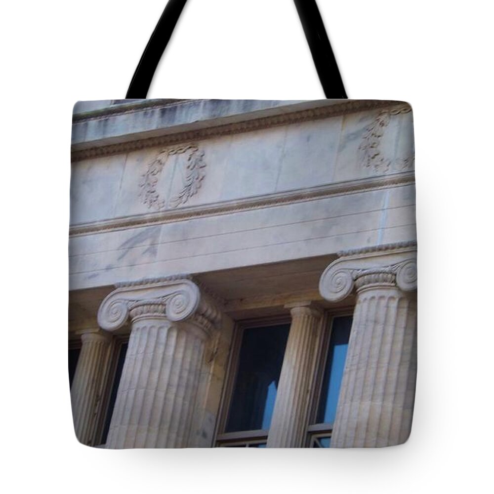 Greek Tote Bag featuring the photograph Ionic Columns by Brigitte Emme