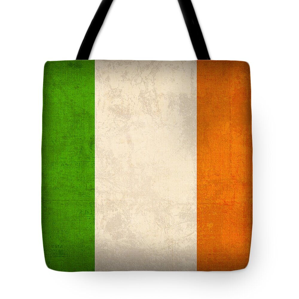 Ireland Flag Vintage Distressed Finish Dublin Irish Green Europe Luck Tote Bag featuring the mixed media Ireland Flag Vintage Distressed Finish by Design Turnpike
