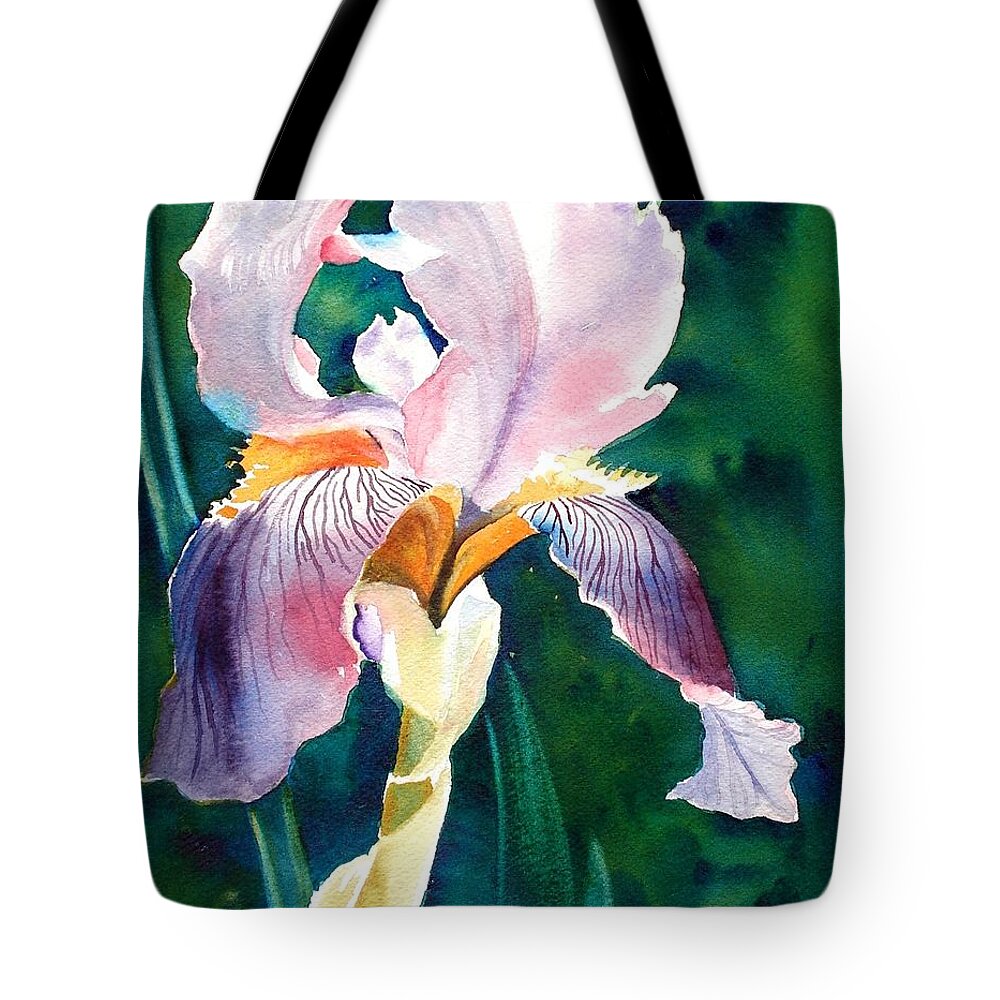 Iris Tote Bag featuring the painting Iris 1 by Marilyn Jacobson