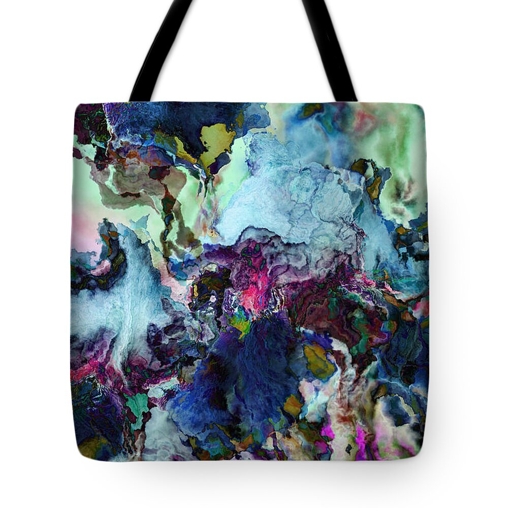 Iris Tote Bag featuring the photograph Iris Abstract Floral Fantasy by Peggy Collins