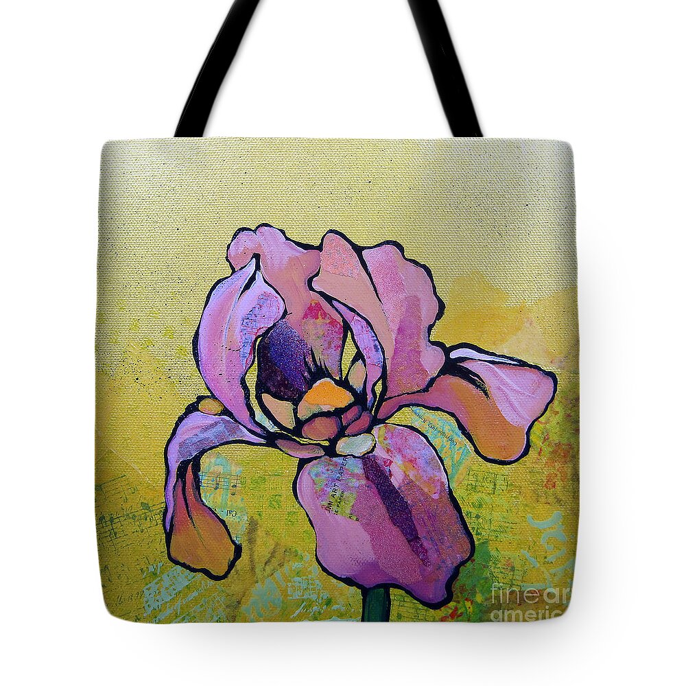 Flower Tote Bag featuring the painting Iris I by Shadia Derbyshire