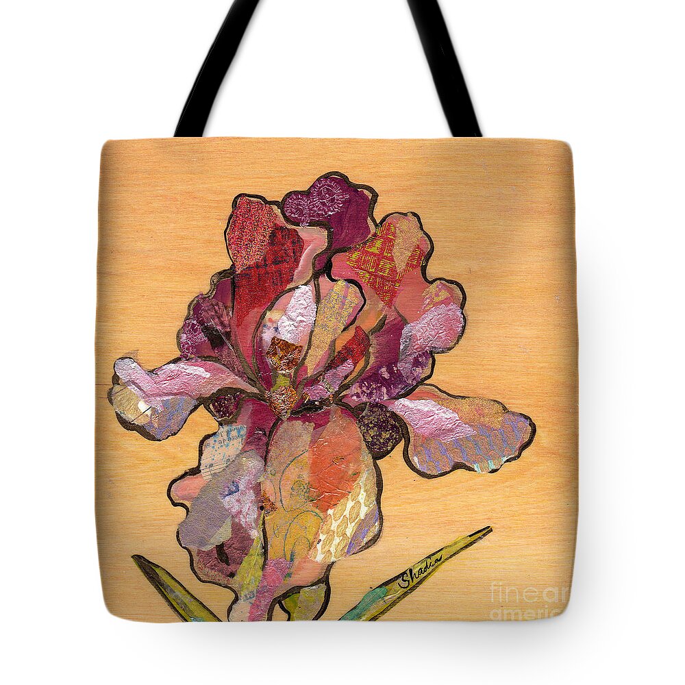 Flower Tote Bag featuring the painting Iris II - Series II by Shadia Derbyshire