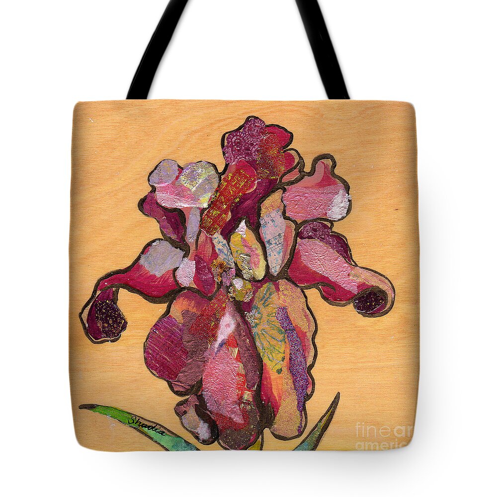 Flower Tote Bag featuring the painting Iris III - Series II by Shadia Derbyshire
