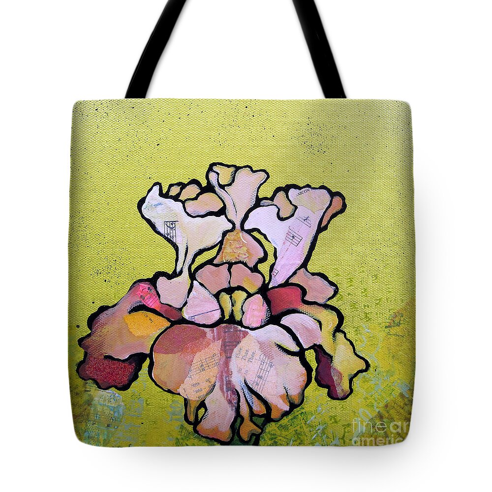 Flower Tote Bag featuring the painting Iris IV by Shadia Derbyshire