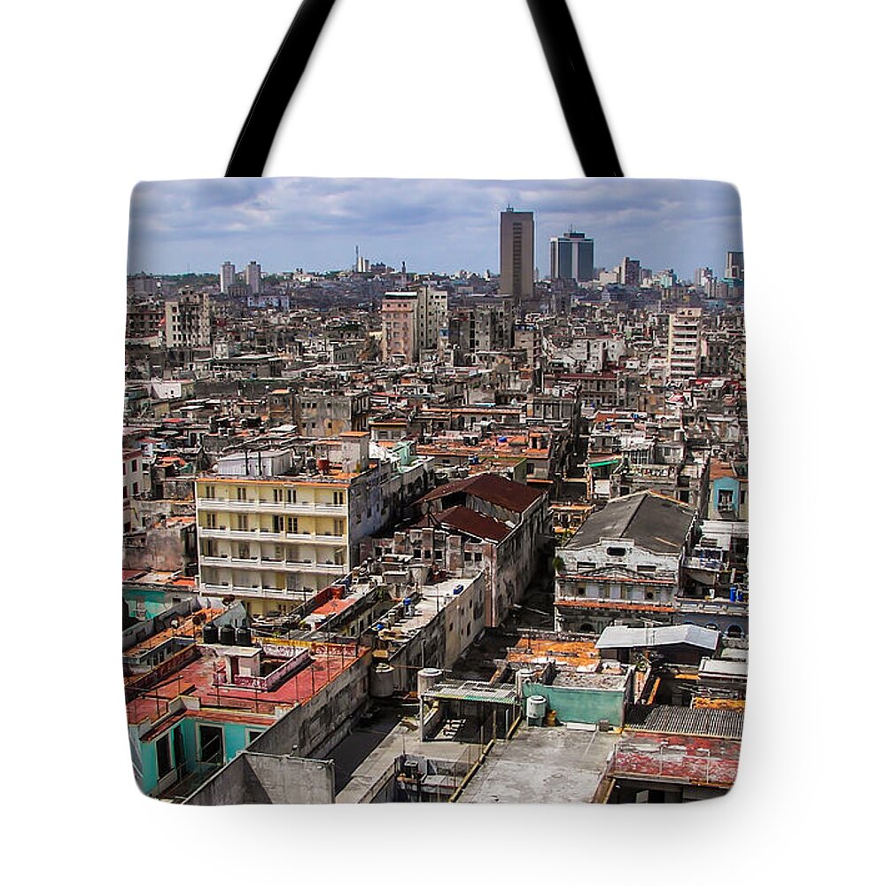 Cuba Tote Bag featuring the photograph Irony of Cuba by Karen Wiles
