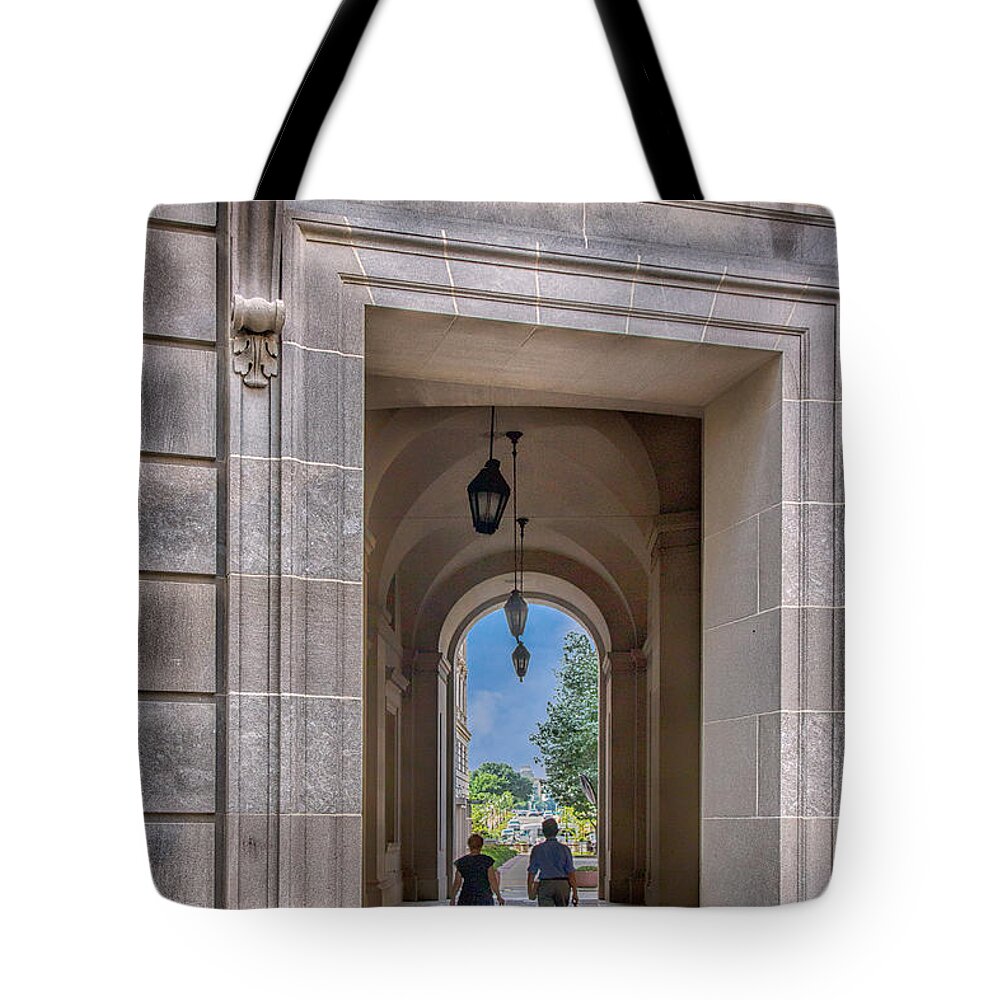 Portals Tote Bag featuring the photograph IRS gateway by Izet Kapetanovic