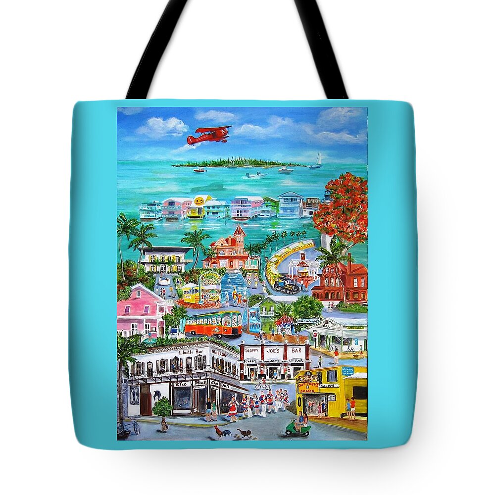 Key West Tote Bag featuring the painting Island Daze by Linda Cabrera