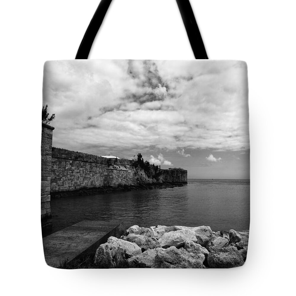 Stone.sky Tote Bag featuring the photograph Island Fortress by Paul Watkins