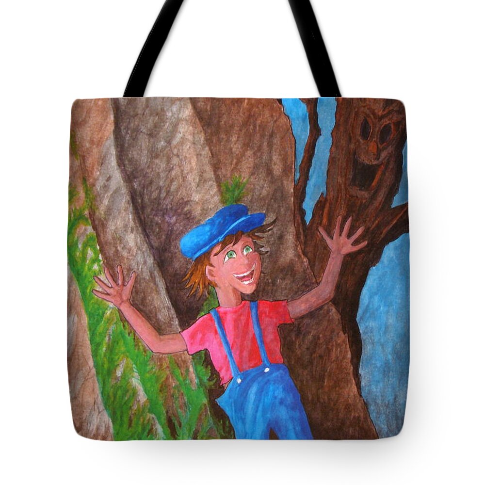 Evil Tote Bag featuring the painting It was easy ... by Matt Konar