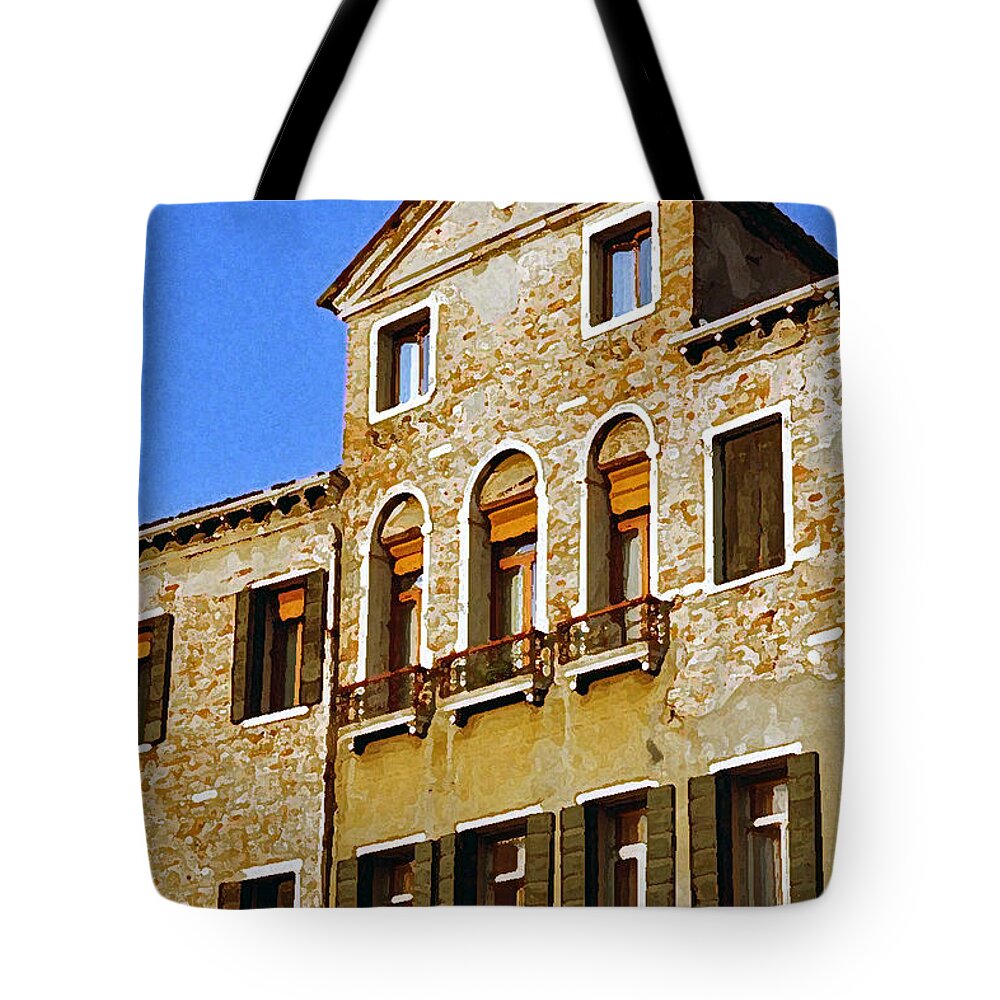 Ititaly Tote Bag featuring the digital art Italian Balcony by John Vincent Palozzi