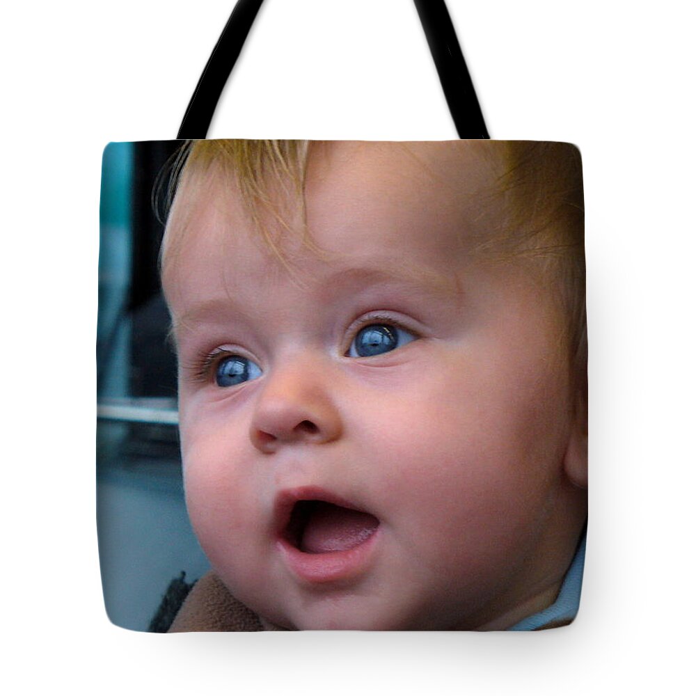 Baby Portrait Tote Bag featuring the photograph It's A Wonderful World by Lingfai Leung