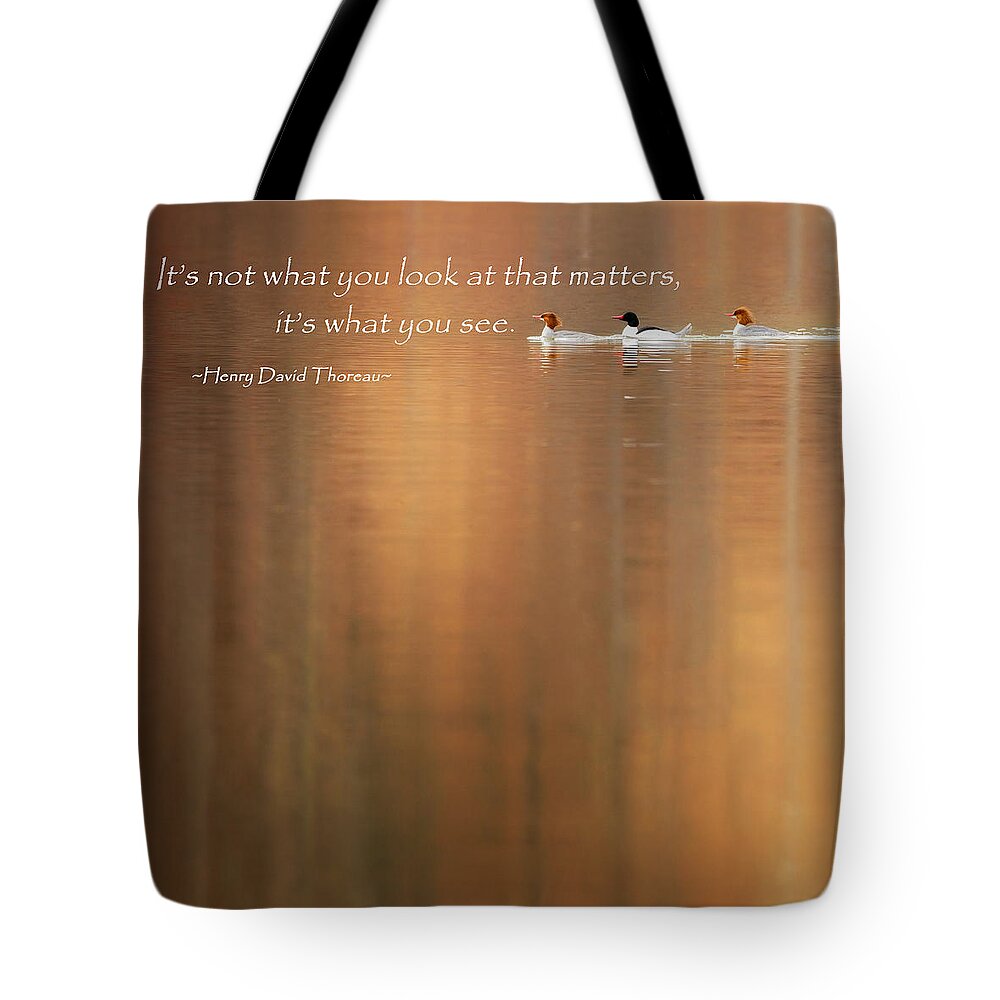Henry David Thoreau Tote Bag featuring the photograph It's What You See Square by Bill Wakeley