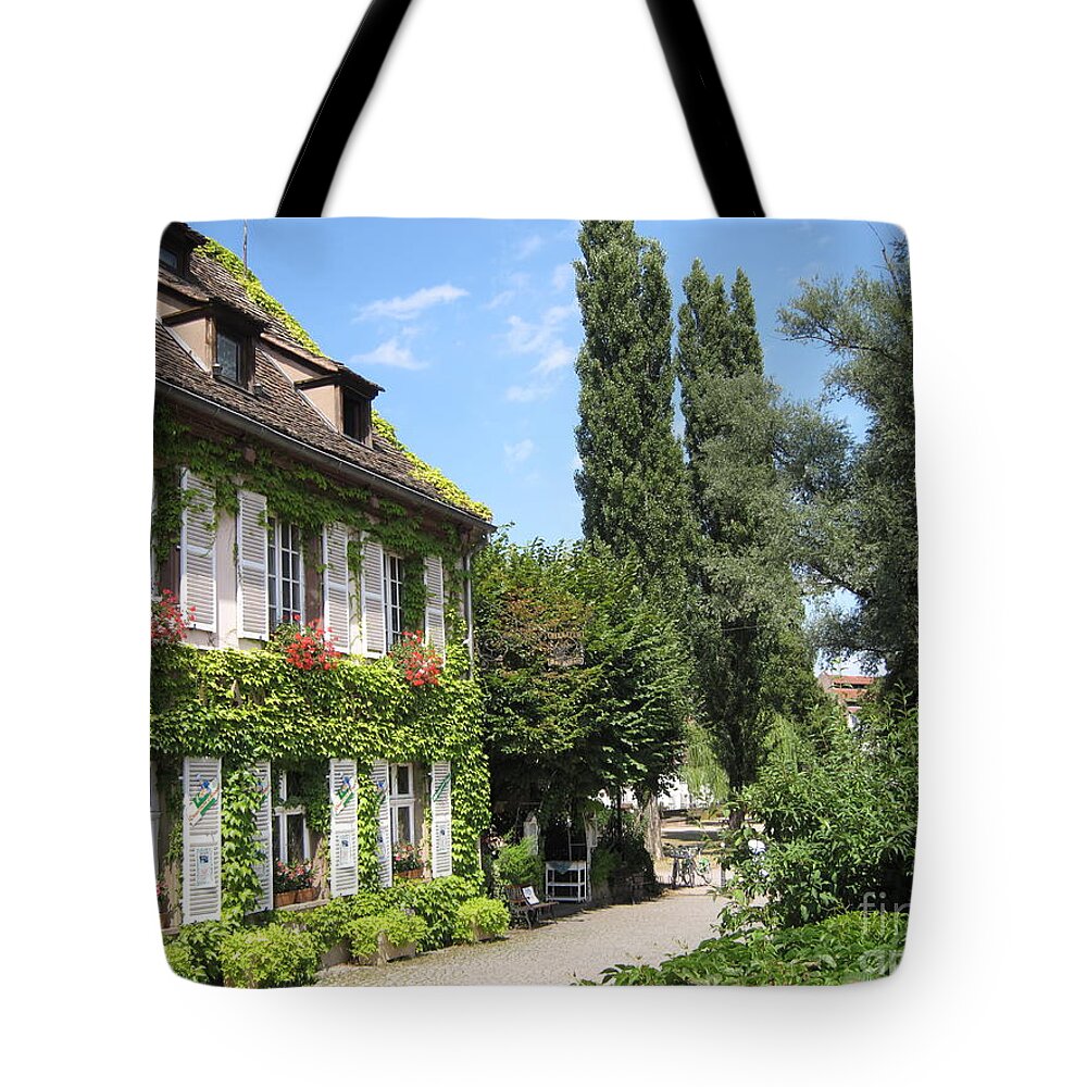 Timber Tote Bag featuring the photograph Ivy covered house in Strasbourg France by Amanda Mohler