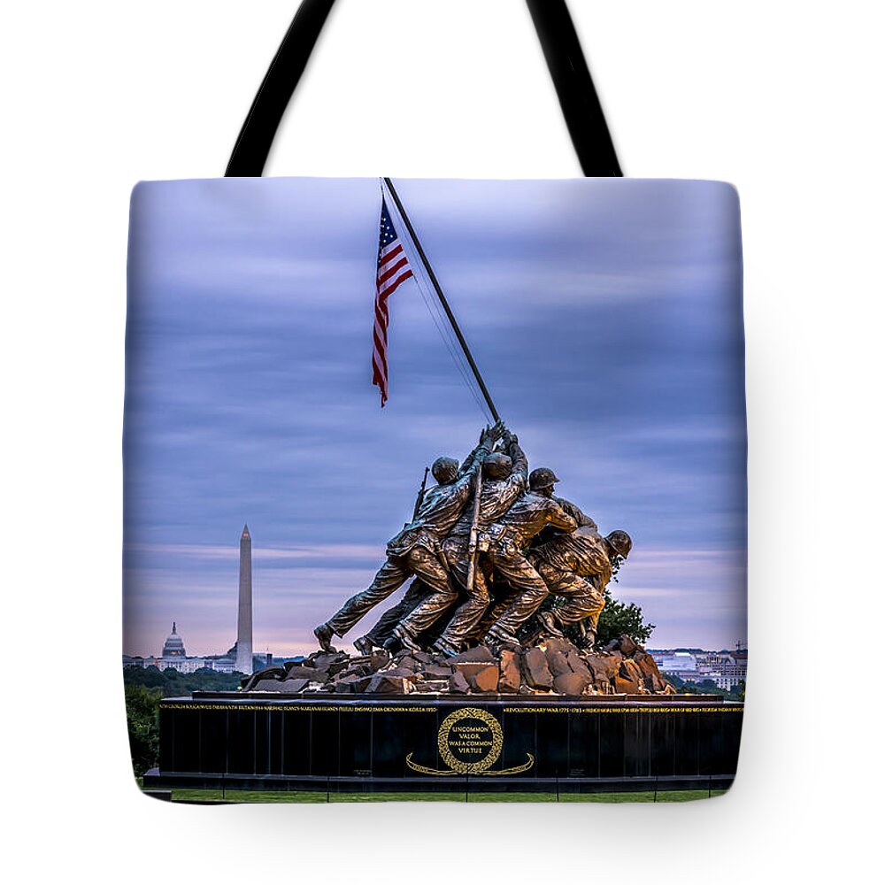 Iwo Jima Monument Tote Bag featuring the photograph Iwo Jima Monument by David Morefield