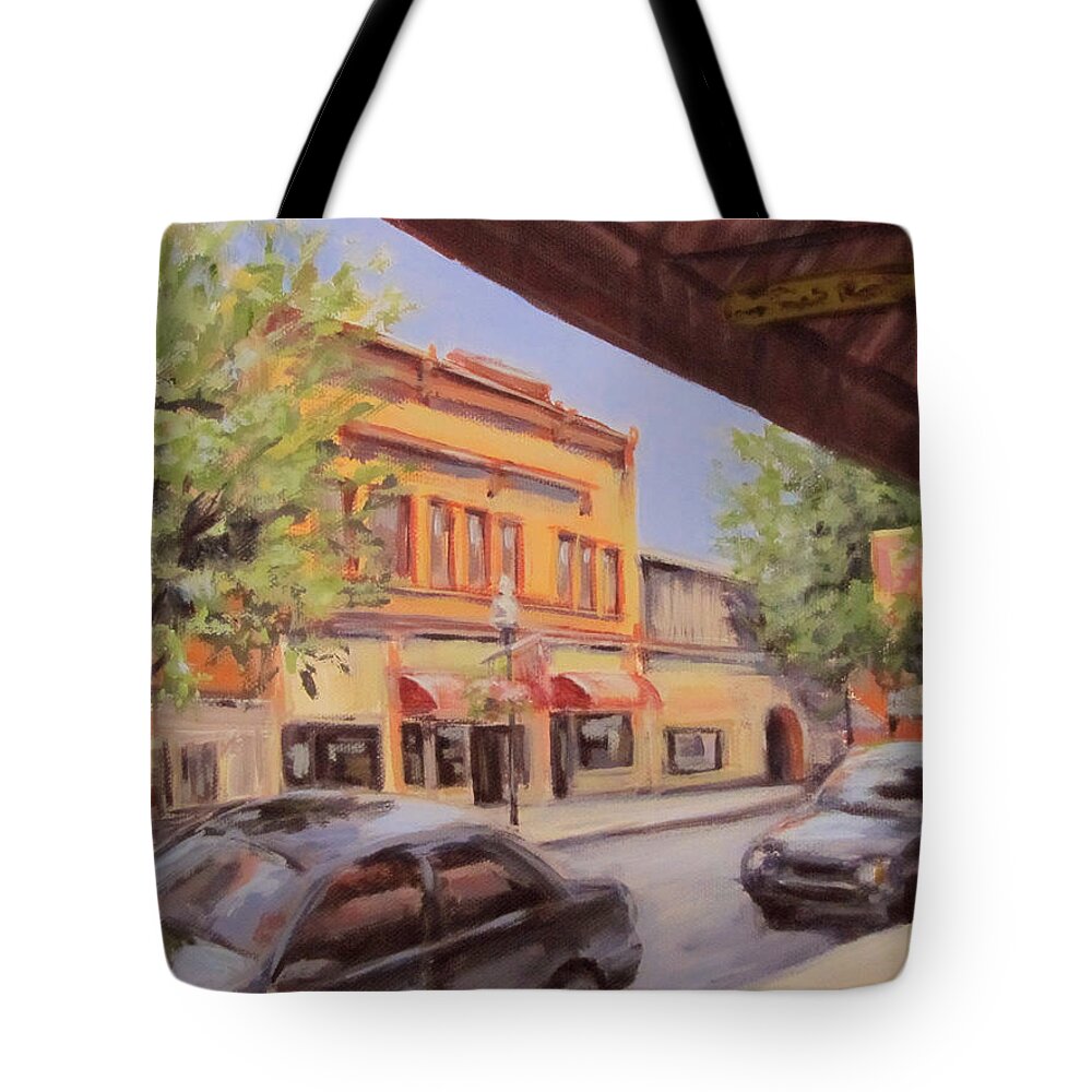 Original Tote Bag featuring the painting Jackson Street by Karen Ilari