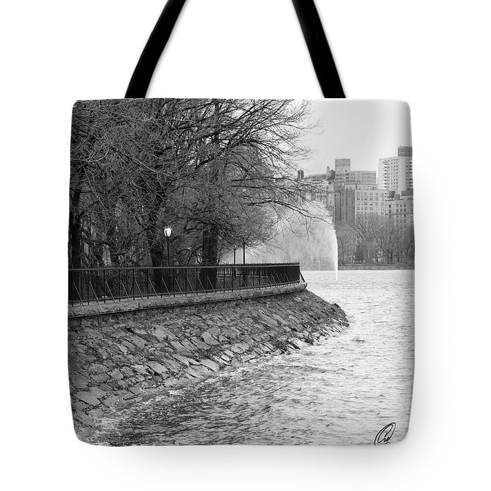 Reservoir Tote Bag featuring the photograph Jacqueline Kennedy Onassis Reservoir NY by Chris Thomas