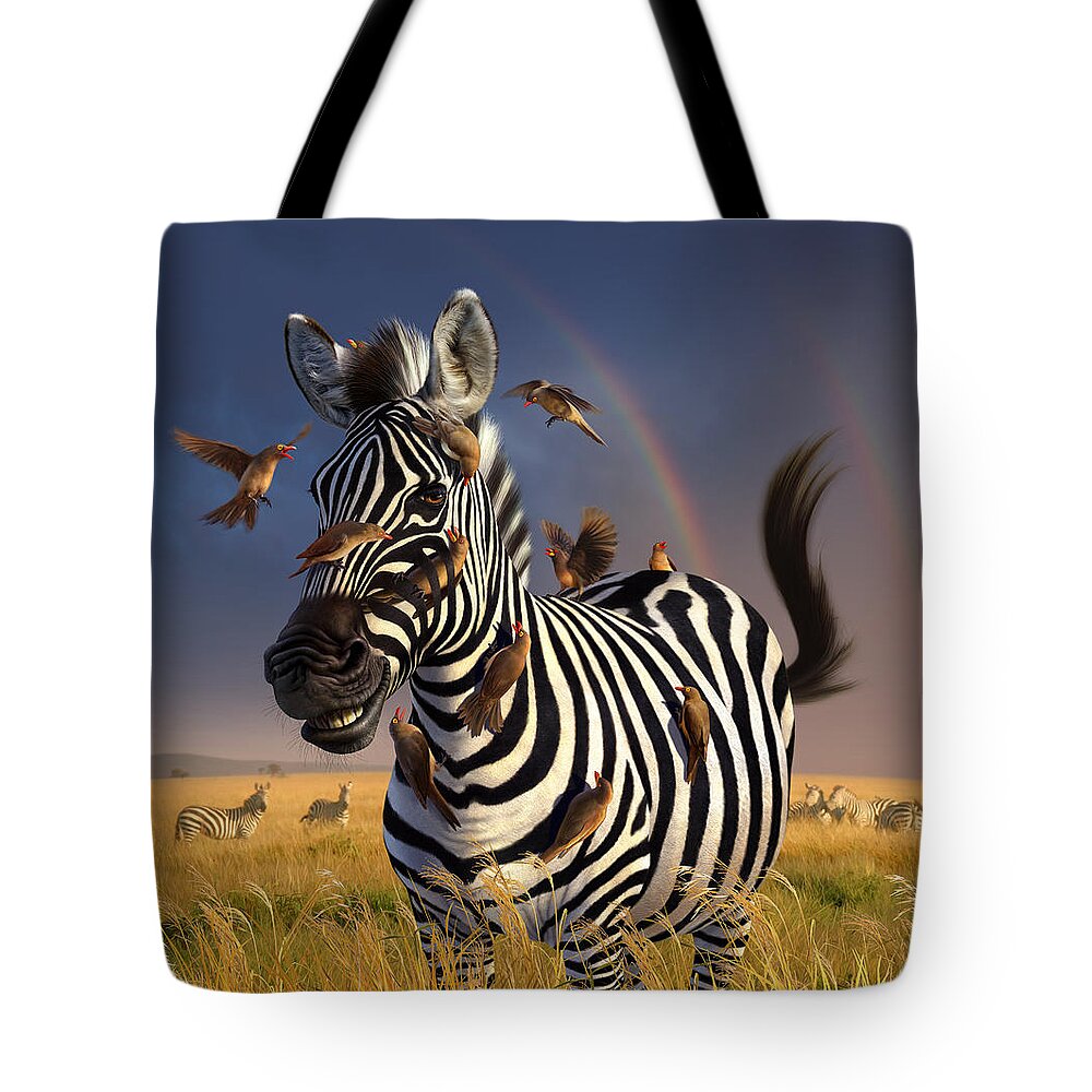 Plains Zebra Tote Bags