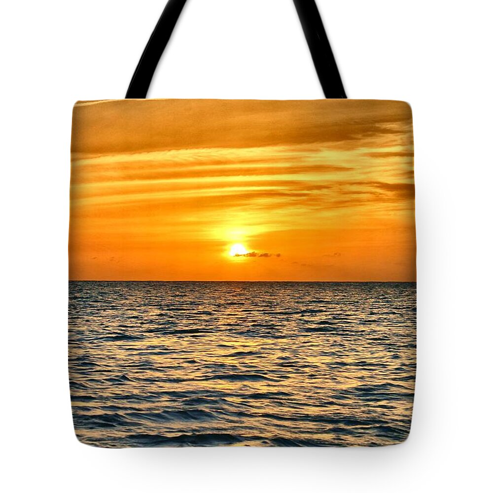 Sunset Tote Bag featuring the photograph Jamaican Sunset by Debbie Levene
