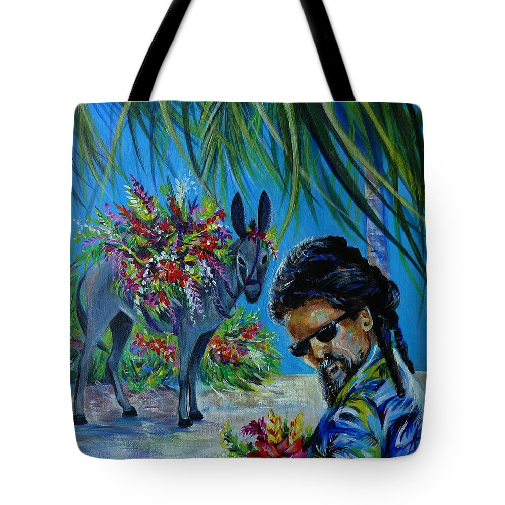 Travel Tote Bag featuring the painting Jamaica.Part One by Anna Duyunova