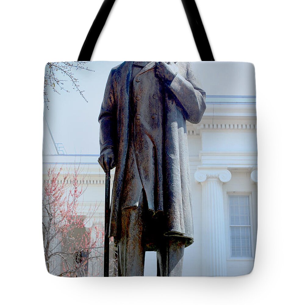 James Marion Sims Tote Bag featuring the photograph James Marion Sims Alabama State Capitol by Lesa Fine