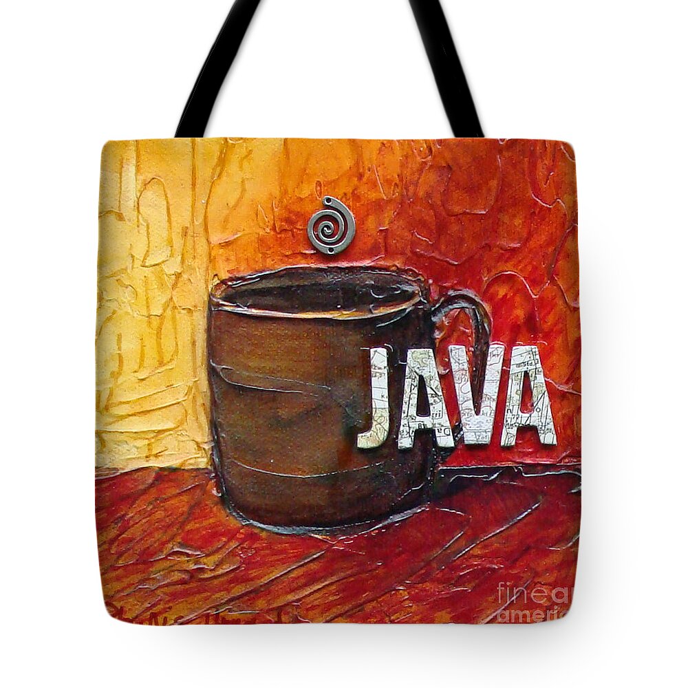 Coffee Tote Bag featuring the mixed media Java by Phyllis Howard