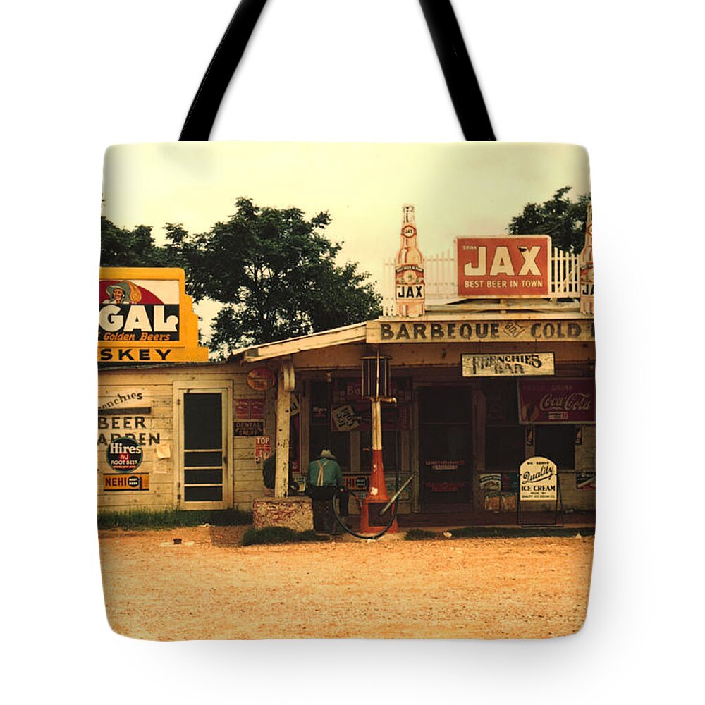 Marion Wolcott Tote Bag featuring the digital art Jax Juke Joint Melrose Louisiana by Marion Wolcott