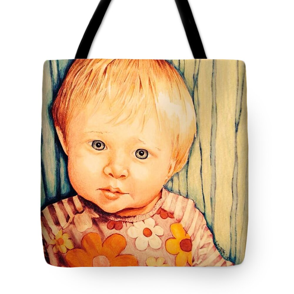 Baby Tote Bag featuring the painting Jayde by Linda H Clark