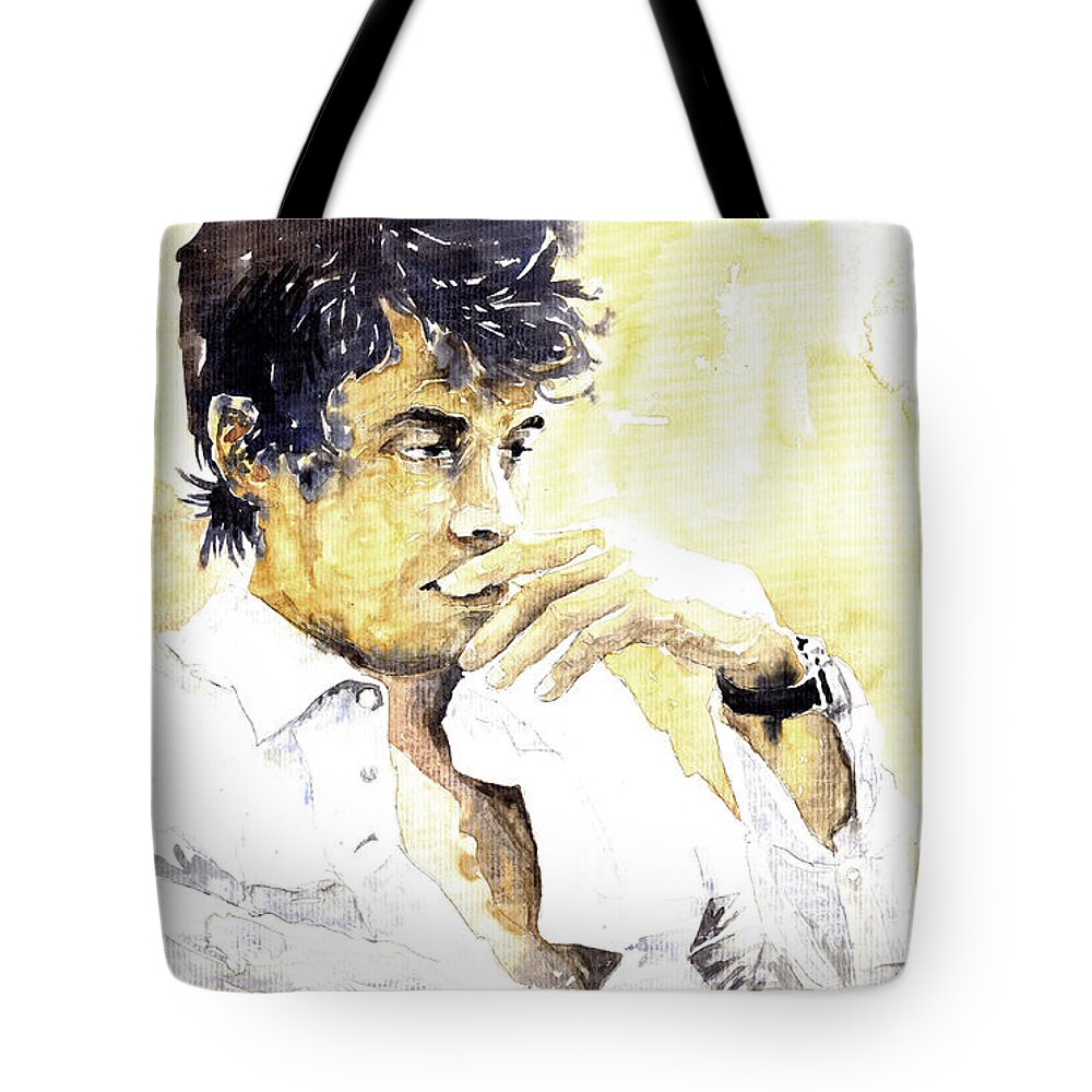 Jazz Tote Bag featuring the painting Jazz Rock John Mayer 04 by Yuriy Shevchuk