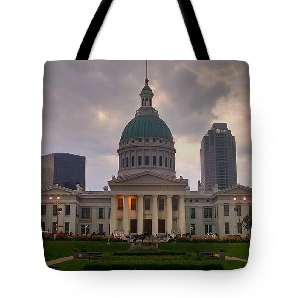 History Tote Bag featuring the photograph Jefferson Memorial Bldg by Chris Tarpening