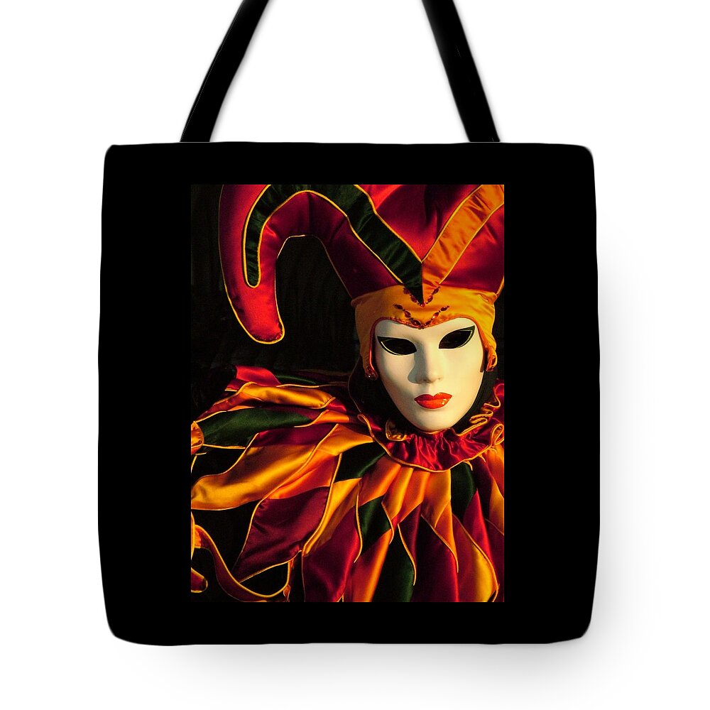 Venice Carnival Tote Bag featuring the photograph Jester at Sunrise by Donna Corless