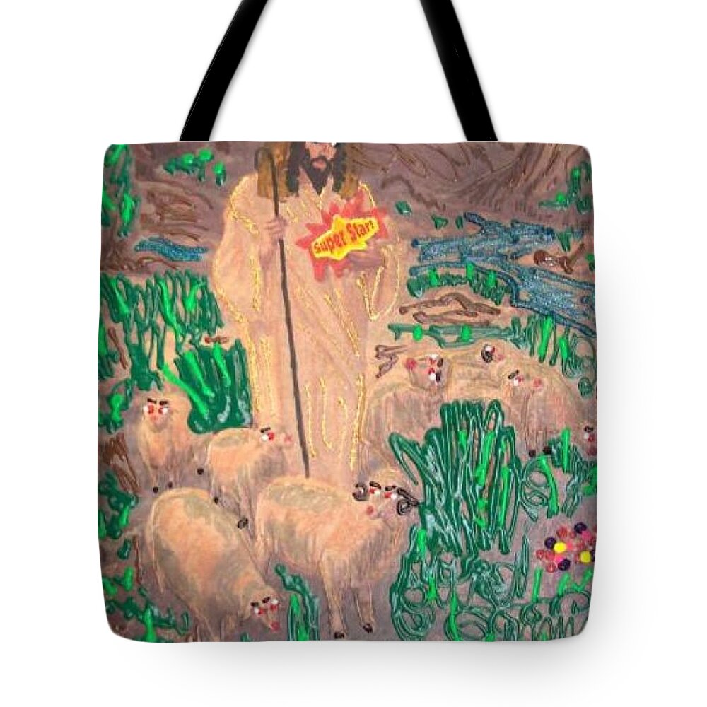 Jesus Christ  Tote Bag featuring the painting Jesus the Celebrity by Lisa Piper