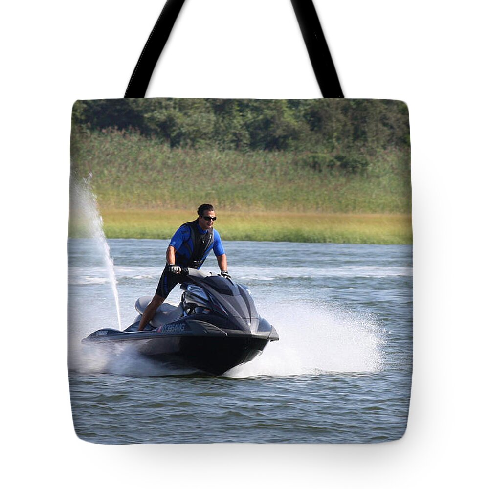 Jet Skier Tote Bag featuring the photograph Jet Skier by John Telfer