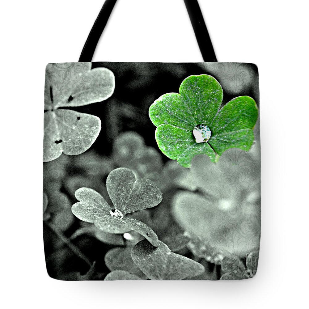 Clover Tote Bag featuring the photograph Jeweled Clover by Carlee Ojeda