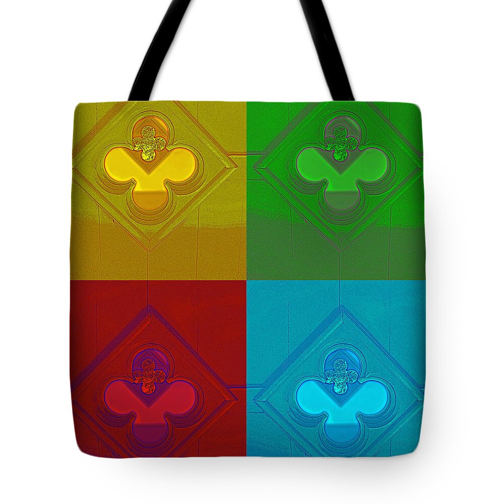 Clover Tote Bag featuring the digital art Jeweled Tones by Barbara McDevitt