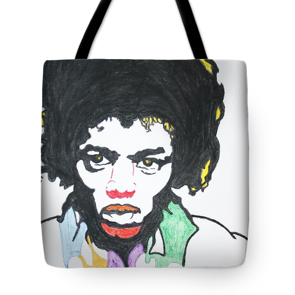 Jimi Hendrix Tote Bag featuring the painting Jimi Hendrix by Stormm Bradshaw