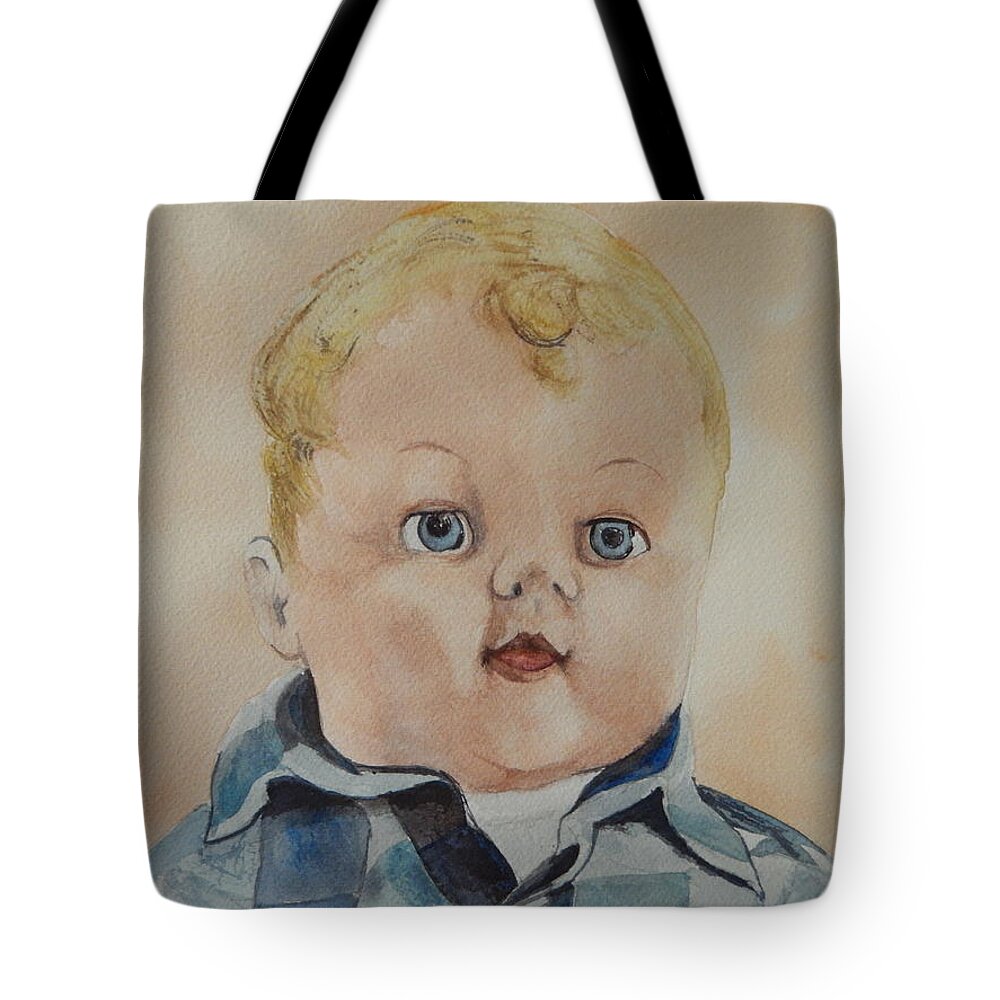 Doll Tote Bag featuring the painting Jimmy James by Betty-Anne McDonald
