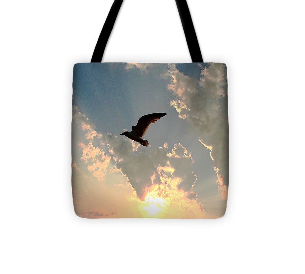 Beach Tote Bag featuring the photograph JL Seagull by Dark Whimsy