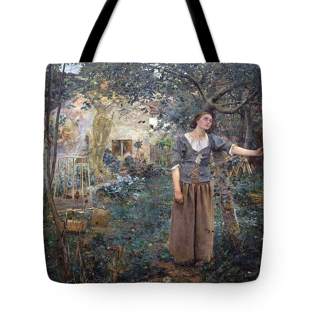 Jules Bastien-lepage Tote Bag featuring the painting Joan of Arc by Jules Bastien-Lepage