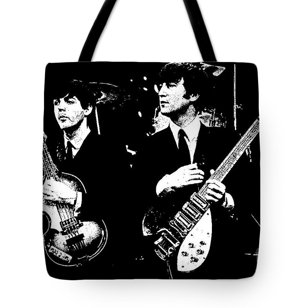 Beatles Tote Bag featuring the painting John and Paul by Leland Castro