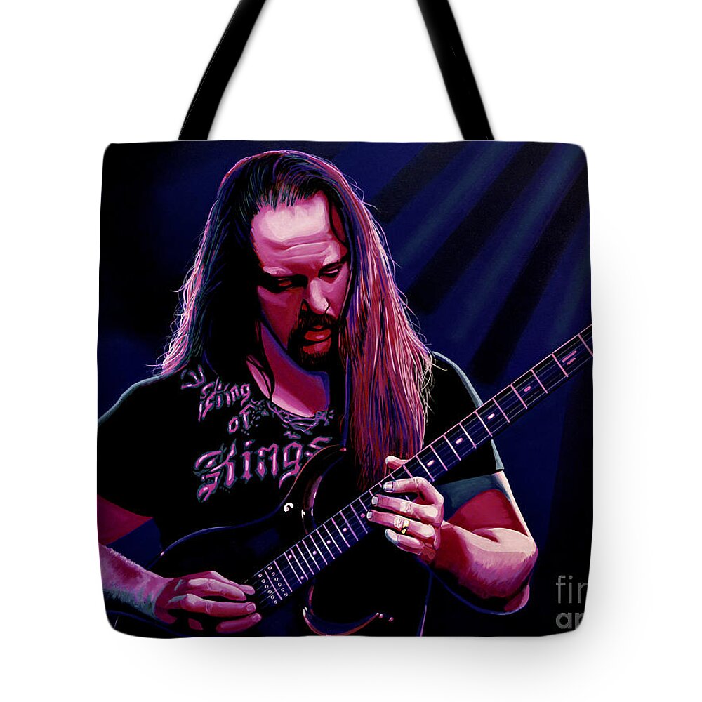 John Petrucci Tote Bag featuring the painting John Petrucci Painting by Paul Meijering