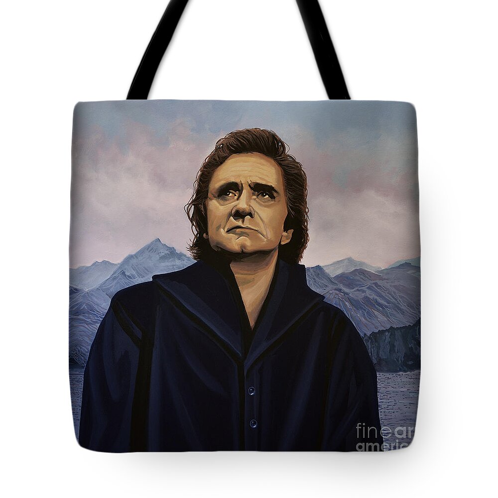 Johnny Cash Painting Tote Bag by Paul Meijering - Fine Art America