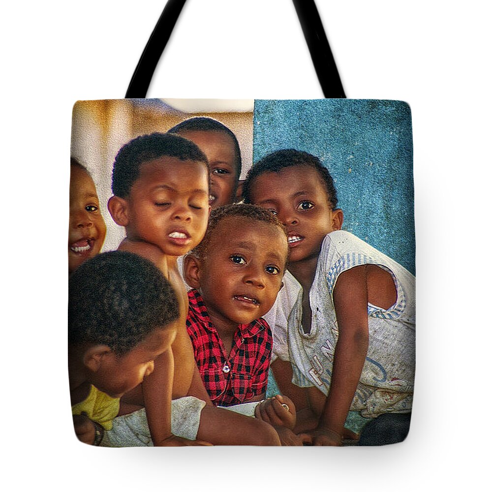 Kids Tote Bag featuring the photograph Jolly Kids by Hanny Heim