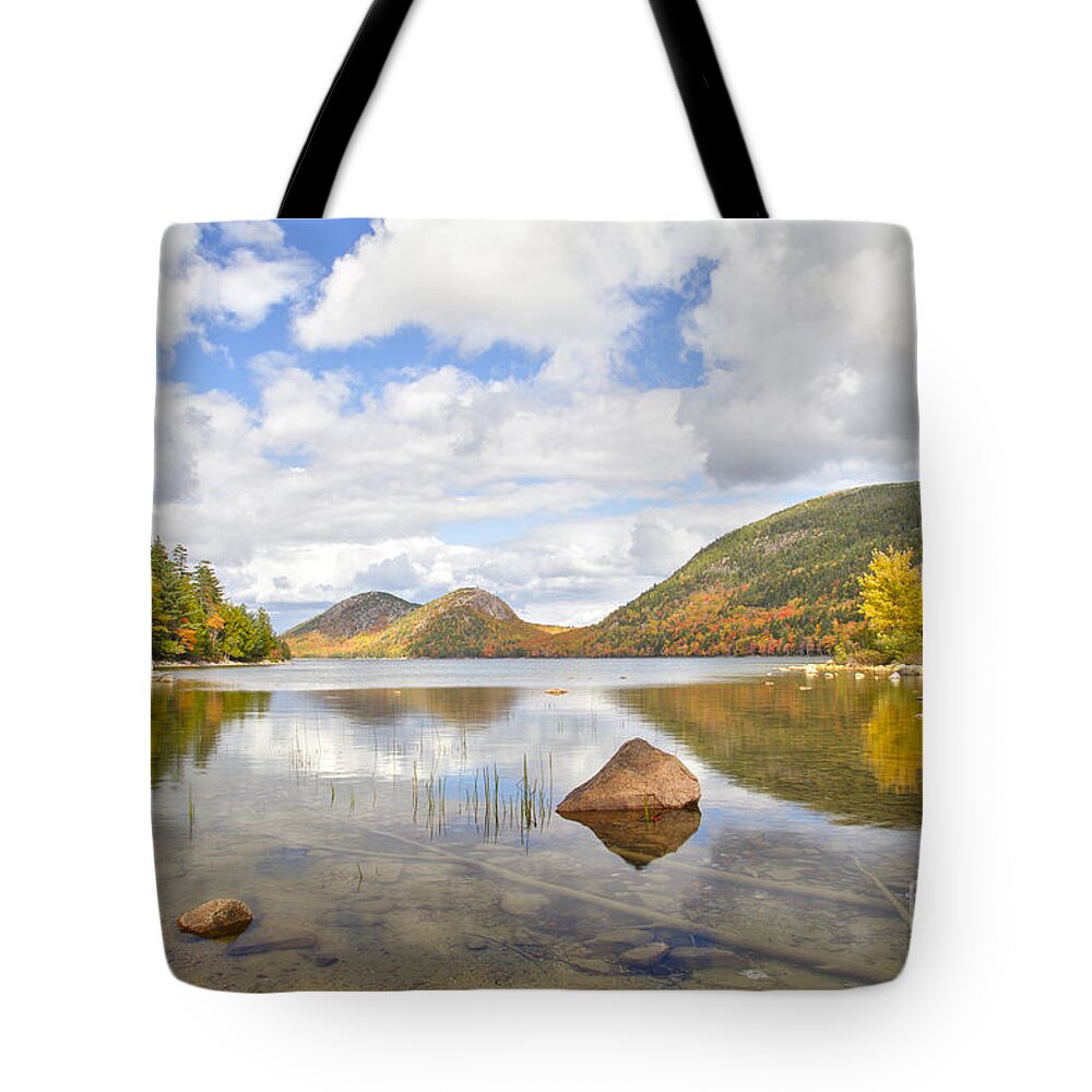 Fall Tote Bag featuring the photograph Jordan Pond and The Bubbles Acadia National Park by Ken Brown