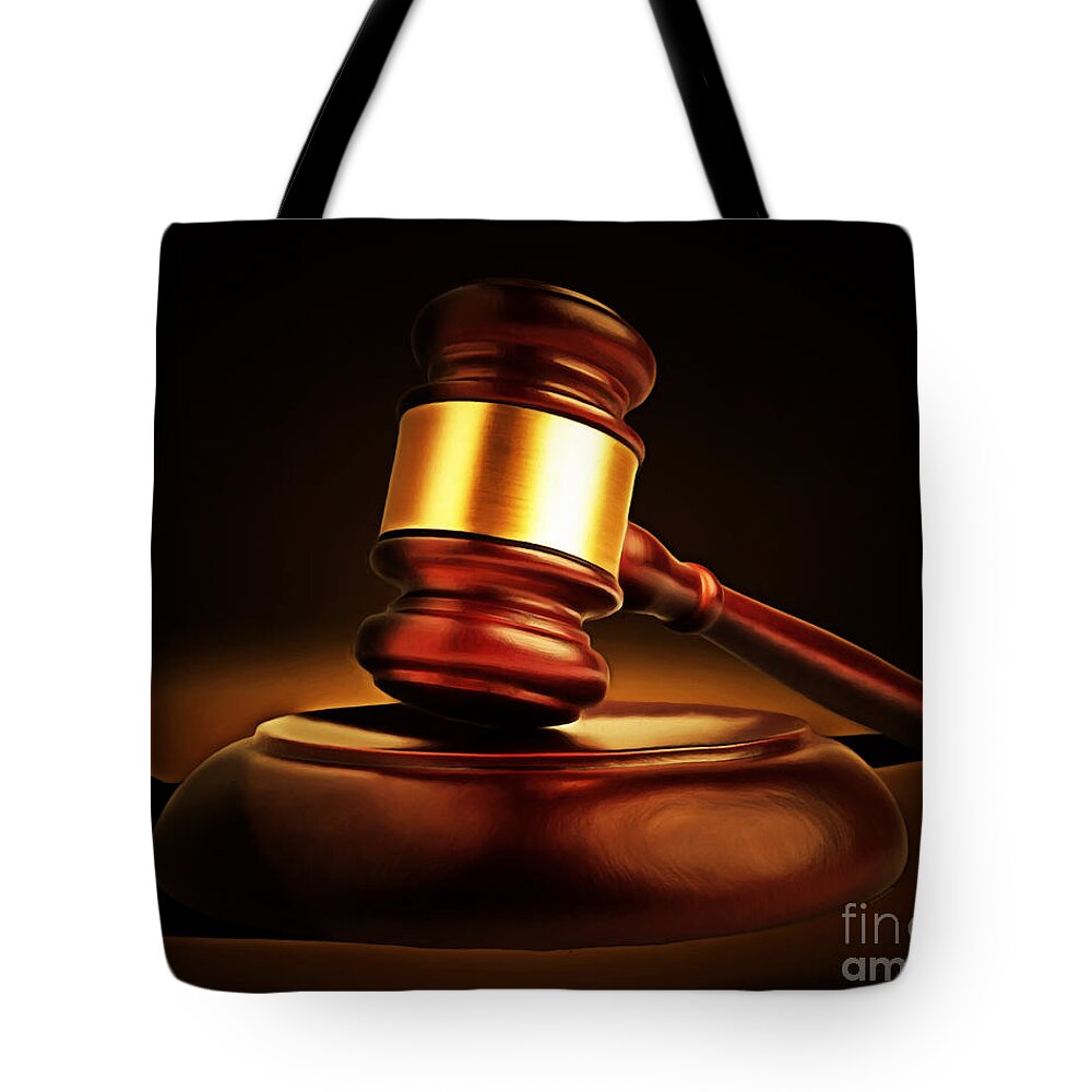 Gavel Tote Bag featuring the photograph Judges Gavel 20150225 by Wingsdomain Art and Photography