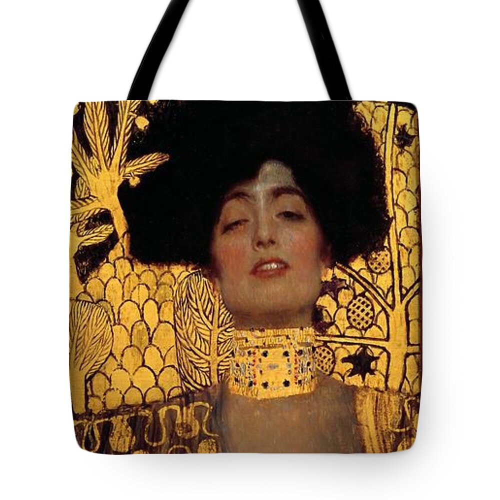 Gustav Klimt Tote Bag featuring the painting Judith And The Head Of Holofernes by Gustav Klimt